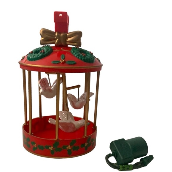 NIB VTG 1989 NOMA Ornamotion White Dove Gold Bow Rotation Christmas Tree Decor - Picture 2 of 13